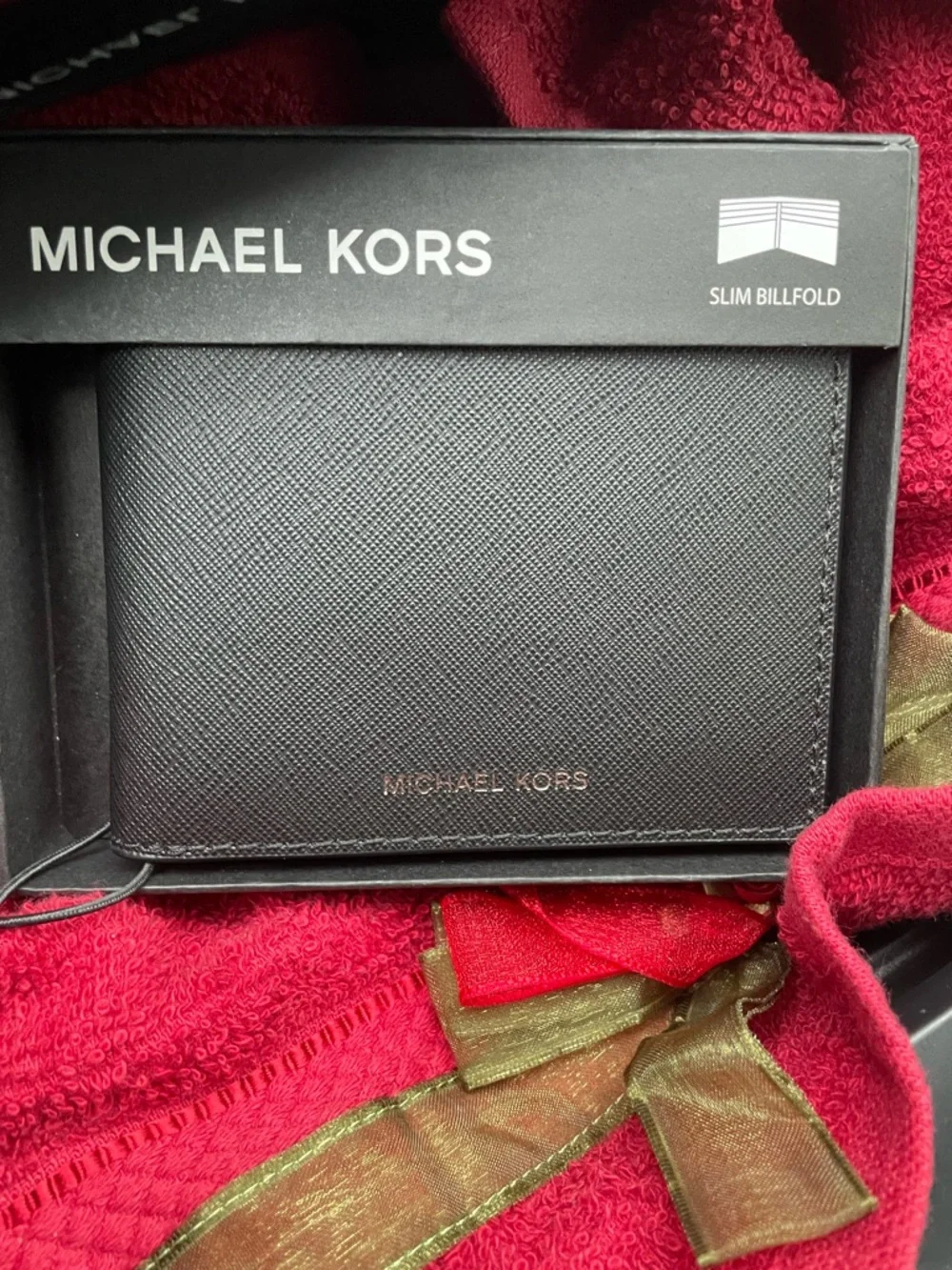 🩶 NWT Authentic Michael Kors Black Slim not bulky “Andy”Wallet Brand New Luxury